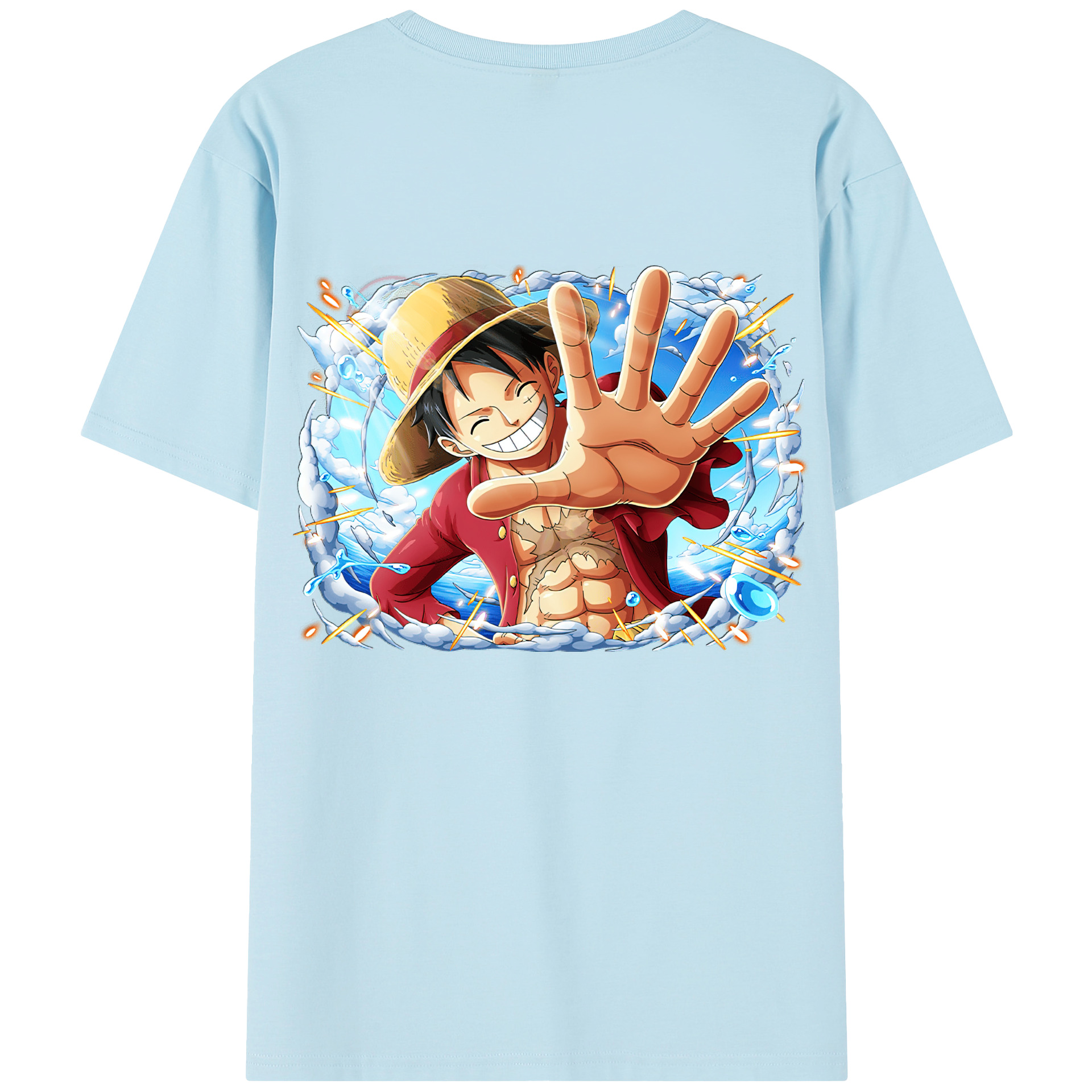 ワンピース モンキー・D・ルフィ ONE PIECE Monkey D. Luffy 綿100％半袖Tシャツ（背面プリント）